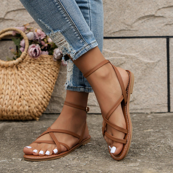 Makayla | Womens Ankle Strap Flat Sandals