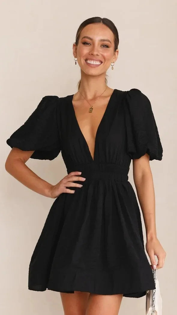Katie | Women’s Spring Puff Sleeve Mini Dress