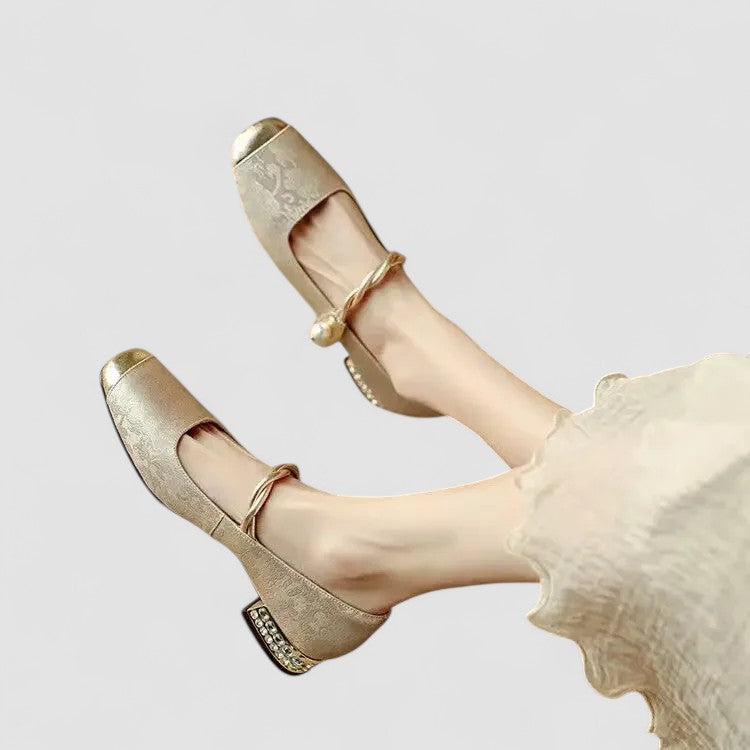 Ivy | Women Spring Pearl Strap Block Heels