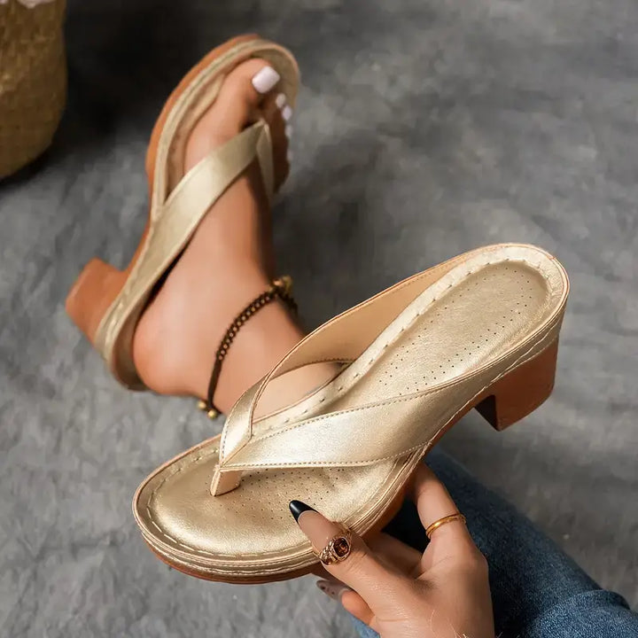 Michelle | Womens Orthopedic Slip On Sandal Heels