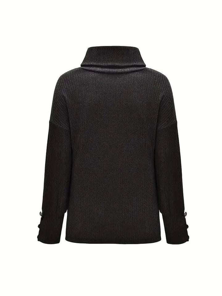 Audrey | Women’s Winter Ribbed Cowl Neck Sweater