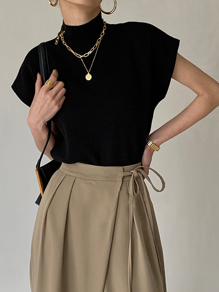Penelope | Women's Mock Neck Short Sleeve Top Casual Summer