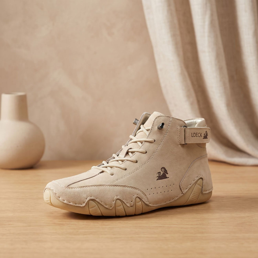 Men's AquaSteady Waterproof Orthopedic High-Top Leather Sneakers