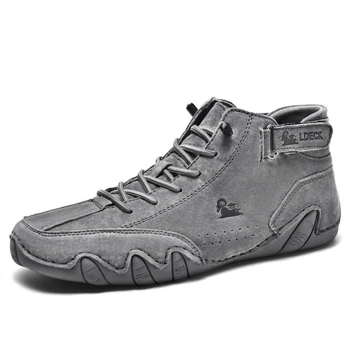 Men's AquaSteady Waterproof Orthopedic High-Top Leather Sneakers - Gray