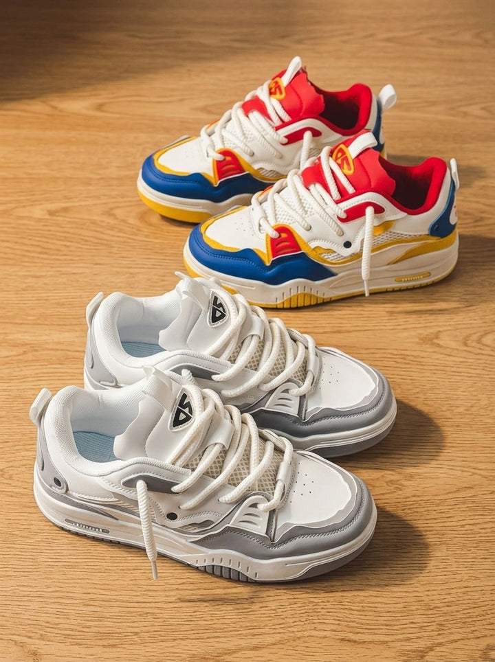 Men's Chunky Low-Top Lace-Up Fashion Sneakers