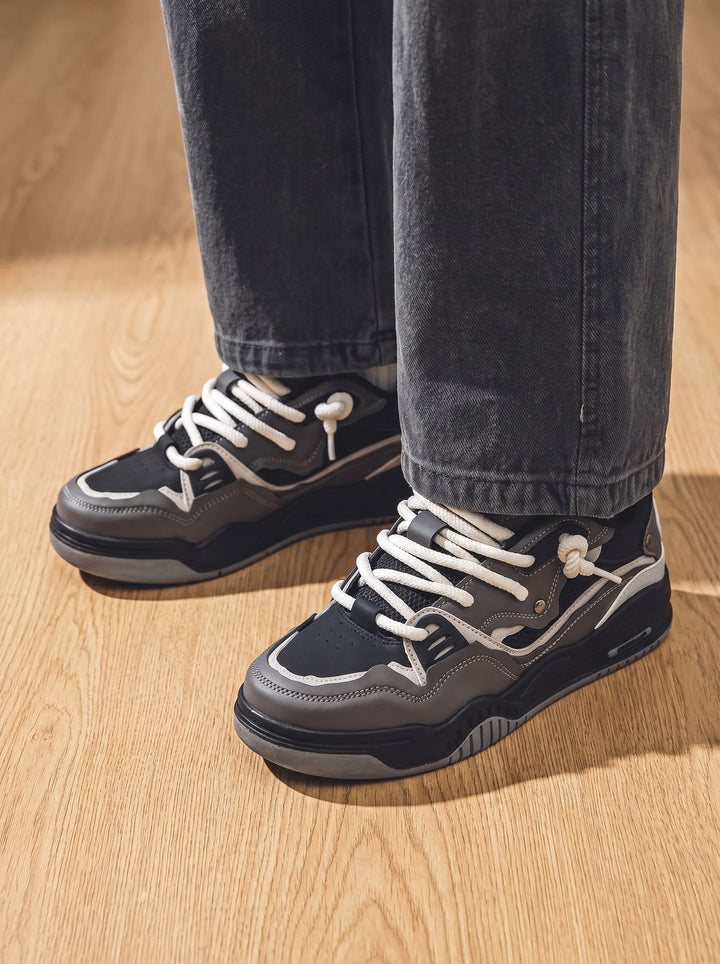 Men's Chunky Low-Top Lace-Up Fashion Sneakers