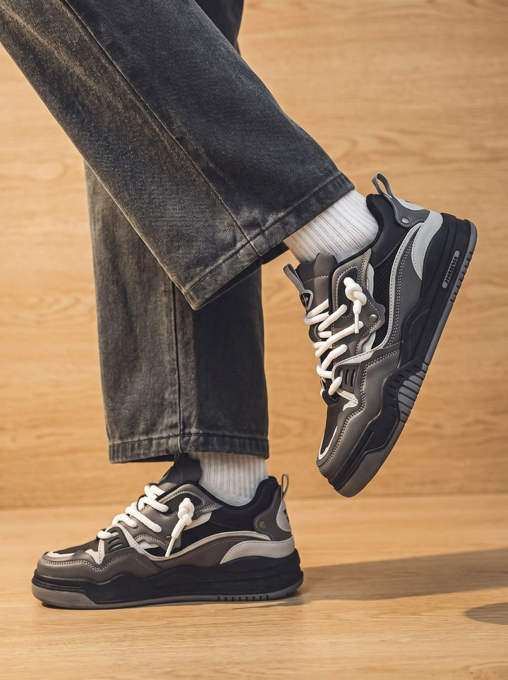 Men's Chunky Low-Top Lace-Up Fashion Sneakers