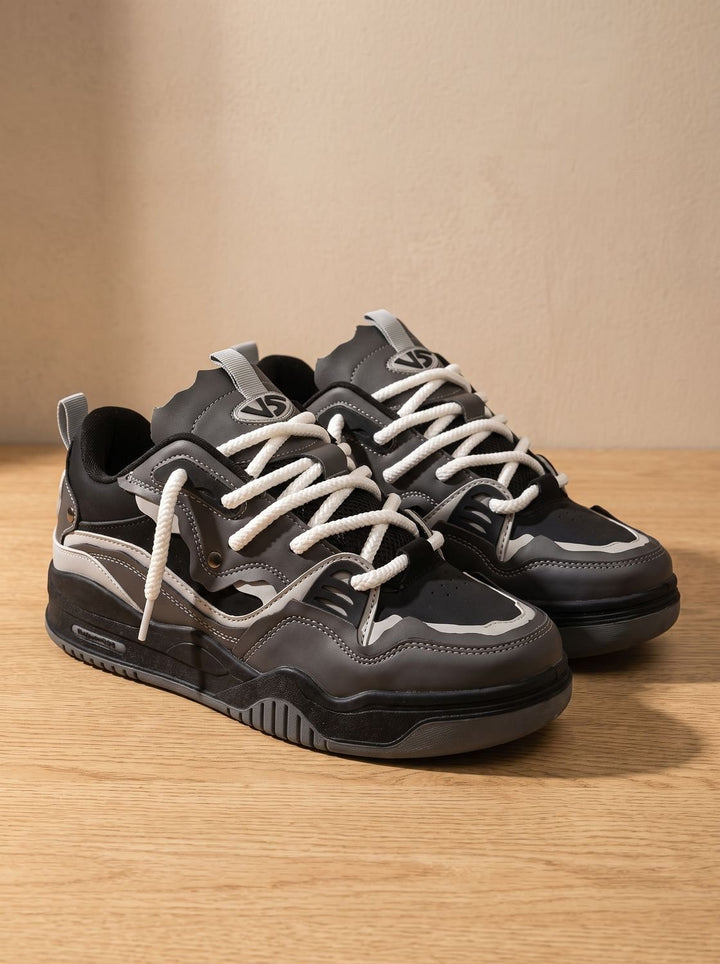 Men's Chunky Low-Top Lace-Up Fashion Sneakers