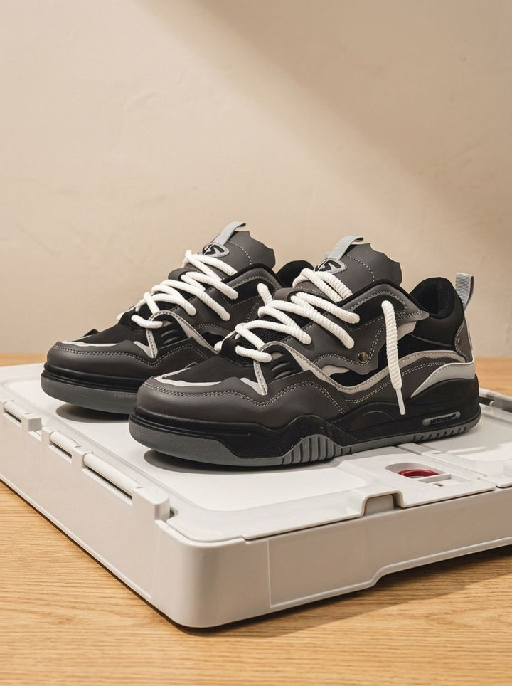 Men's Chunky Low-Top Lace-Up Fashion Sneakers