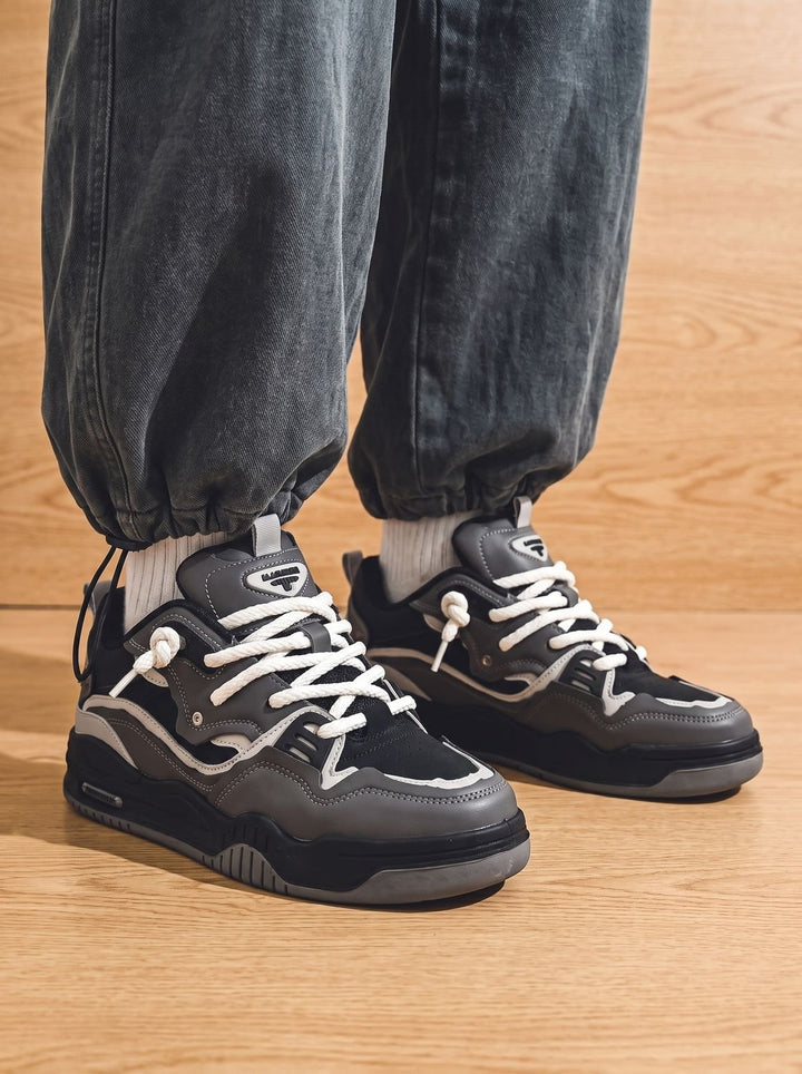 Men's Chunky Low-Top Lace-Up Fashion Sneakers