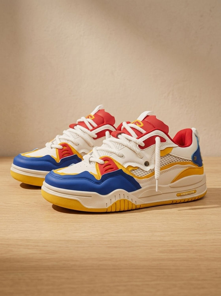 Men's Chunky Low-Top Lace-Up Fashion Sneakers