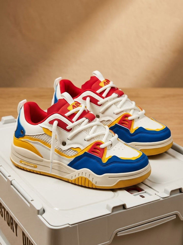 Men's Chunky Low-Top Lace-Up Fashion Sneakers
