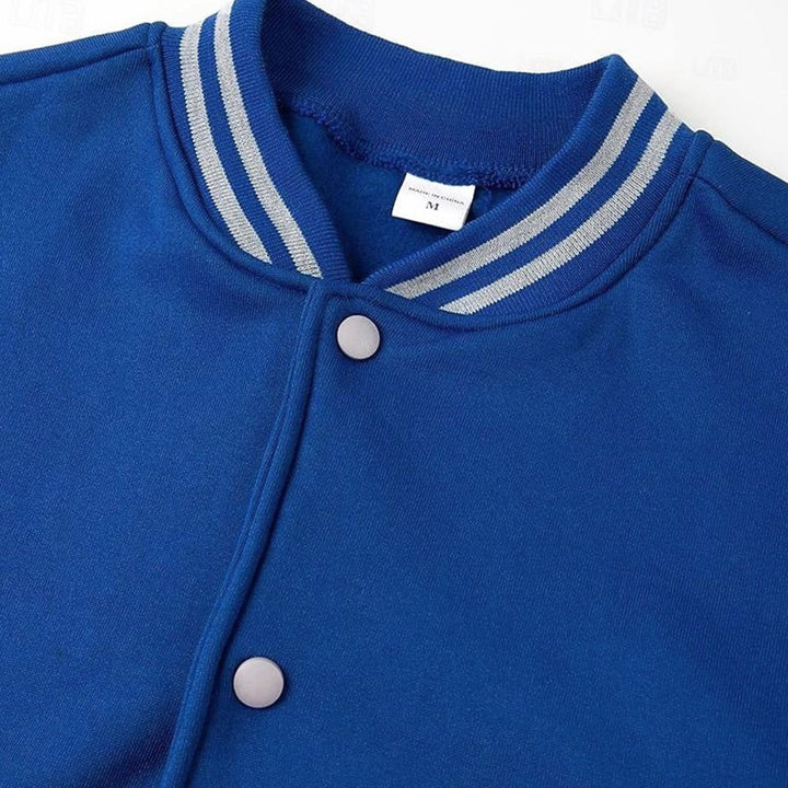 Men's Classic Varsity Bomber Jacket Snap-Button Regular Fit