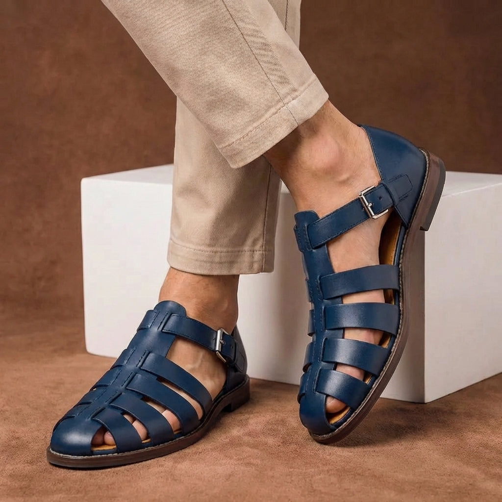 Cameron | Men's Buckle Strap Closed Toe Sandals