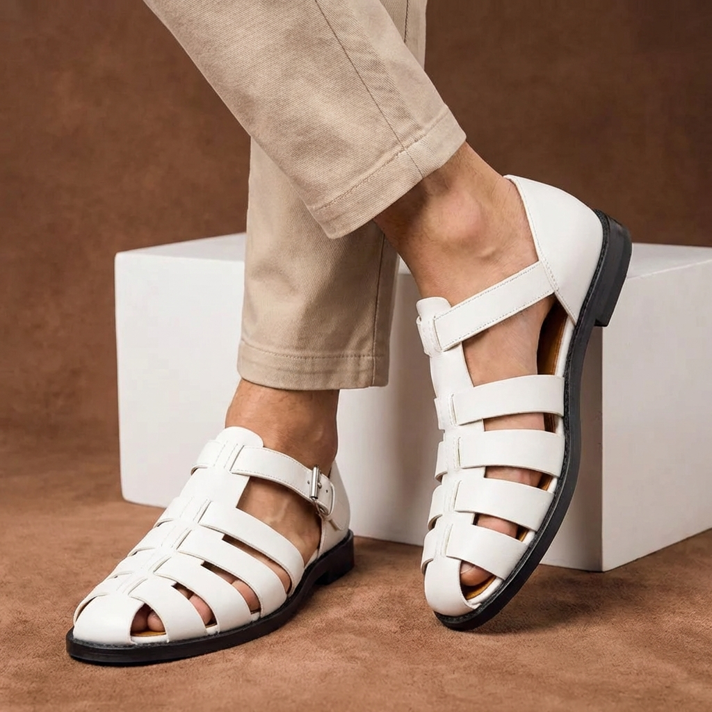 Cameron | Men's Buckle Strap Closed Toe Sandals