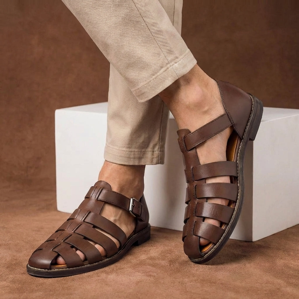 Cameron | Men's Buckle Strap Closed Toe Sandals