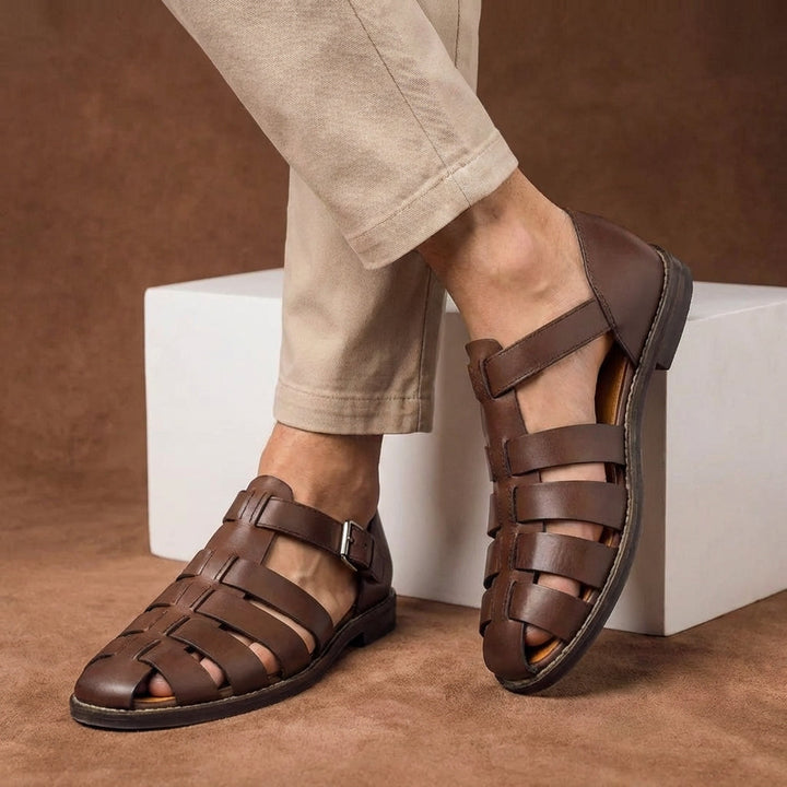 Cameron | Men's Buckle Strap Closed Toe Sandals