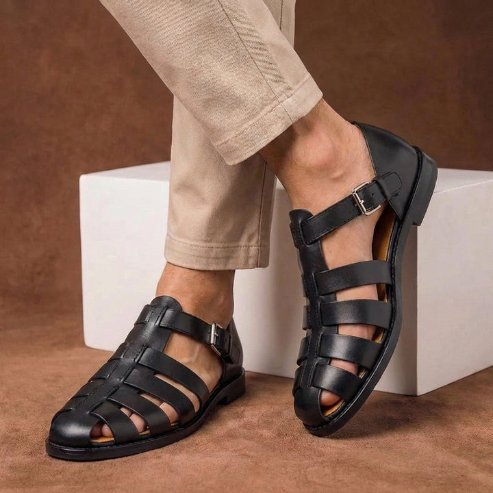 Cameron | Men's Buckle Strap Closed Toe Sandals