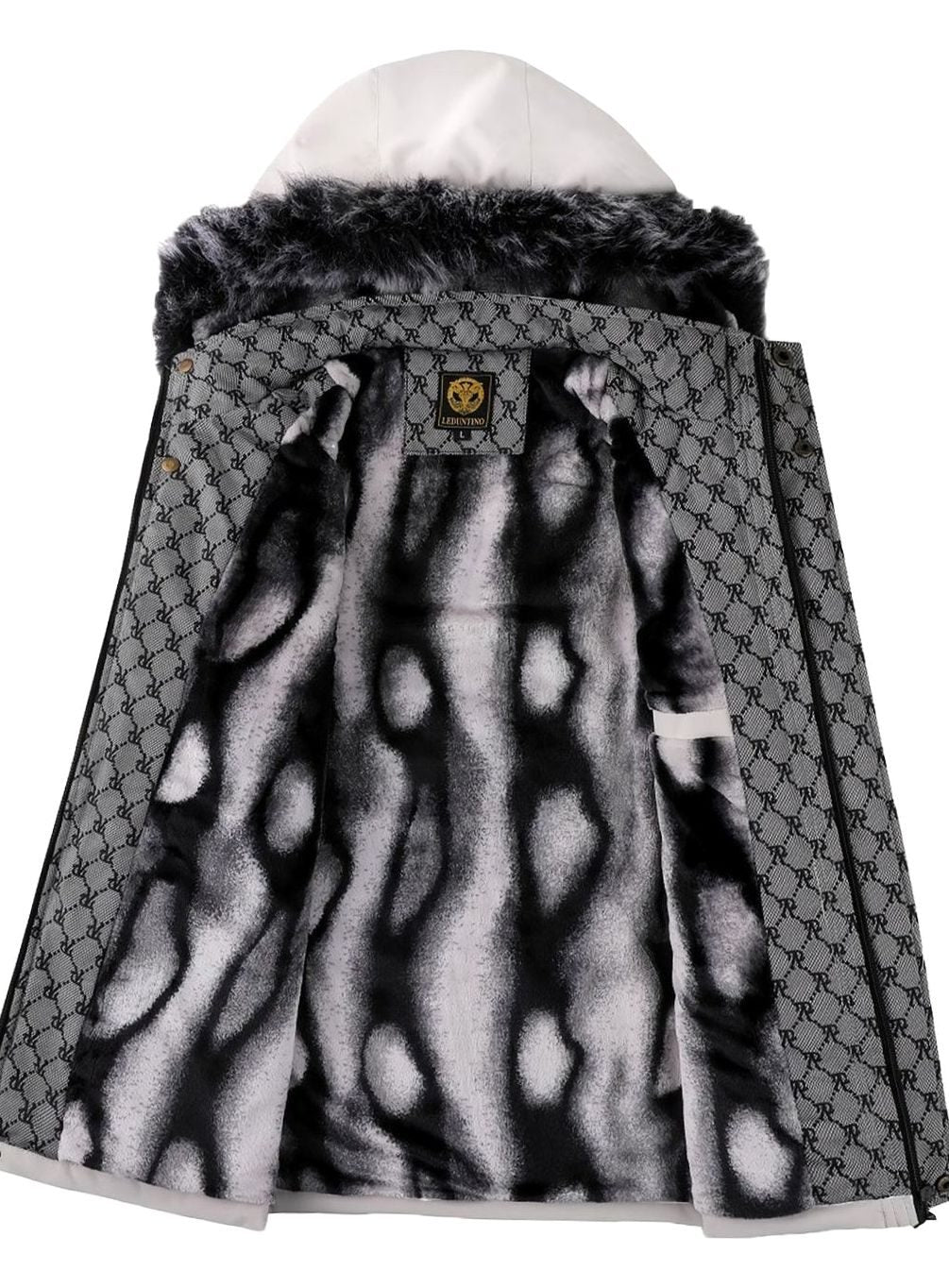Men's Faux Fur Hooded Insulated Winter Parka Coat