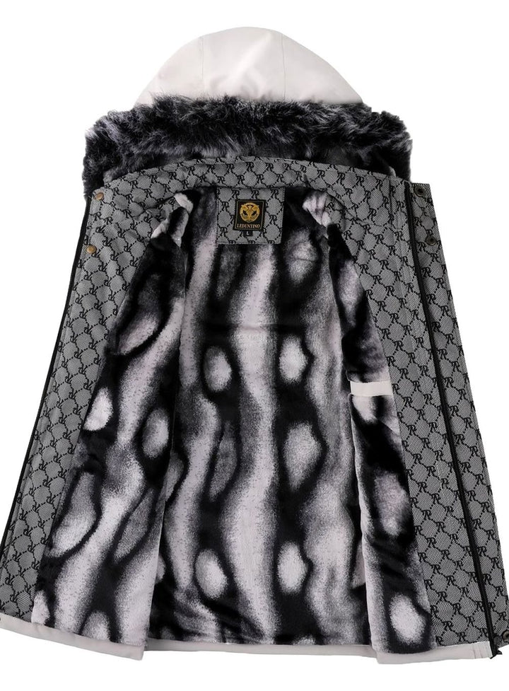 Men's Faux Fur Hooded Insulated Winter Parka Coat