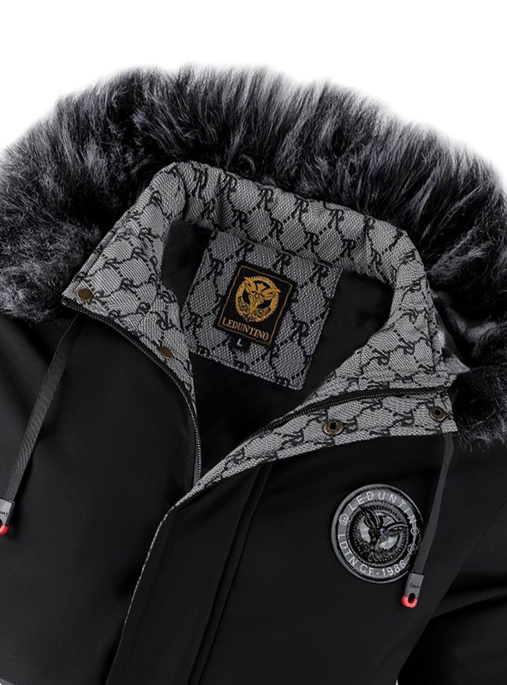 Men's Faux Fur Hooded Insulated Winter Parka Coat