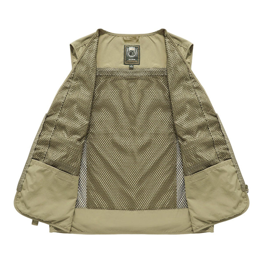 Mens Gilet Multi-Pocket Lightweight Outdoor Zip-Up Vest