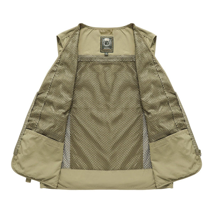 Mens Gilet Multi-Pocket Lightweight Outdoor Zip-Up Vest