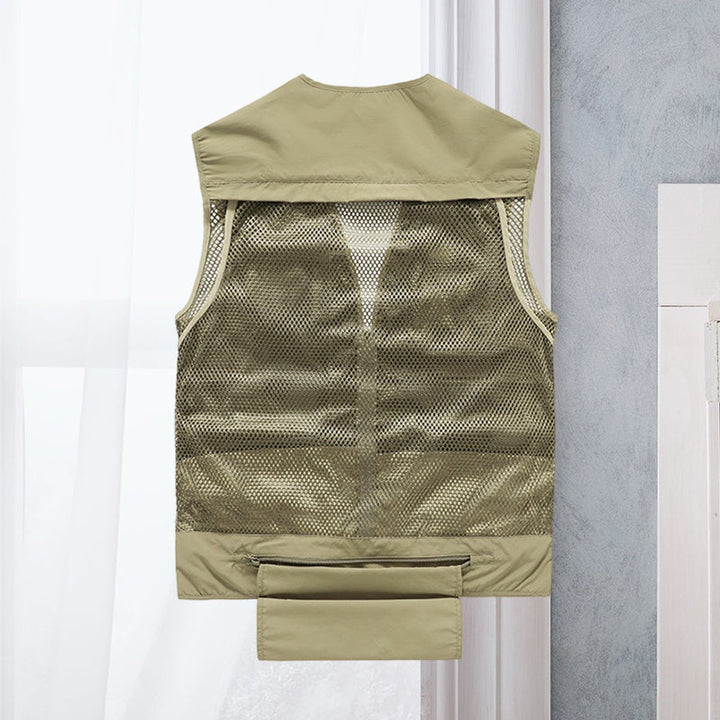 Mens Gilet Multi-Pocket Lightweight Outdoor Zip-Up Vest
