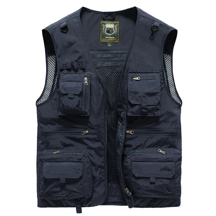 Mens Gilet Multi-Pocket Lightweight Outdoor Zip-Up Vest