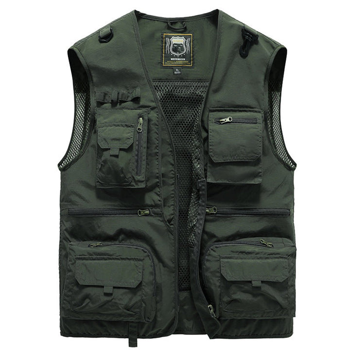 Mens Gilet Multi-Pocket Lightweight Outdoor Zip-Up Vest