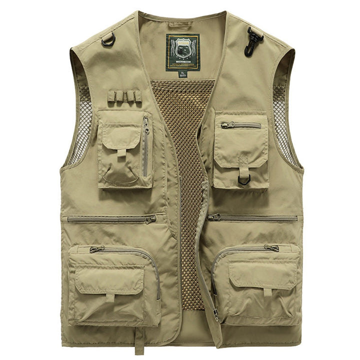 Mens Gilet Multi-Pocket Lightweight Outdoor Zip-Up Vest