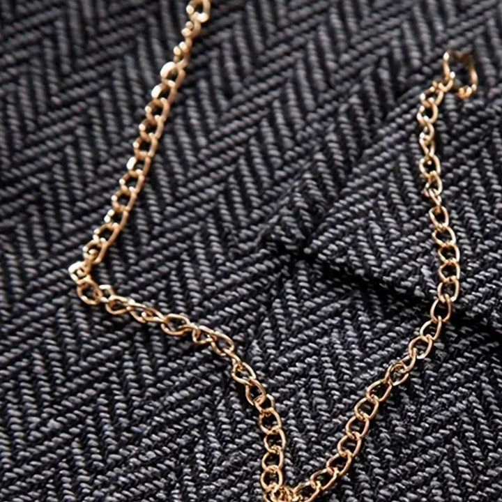 Men's Herringbone Notch-Lapel Button-Front Suit Vest