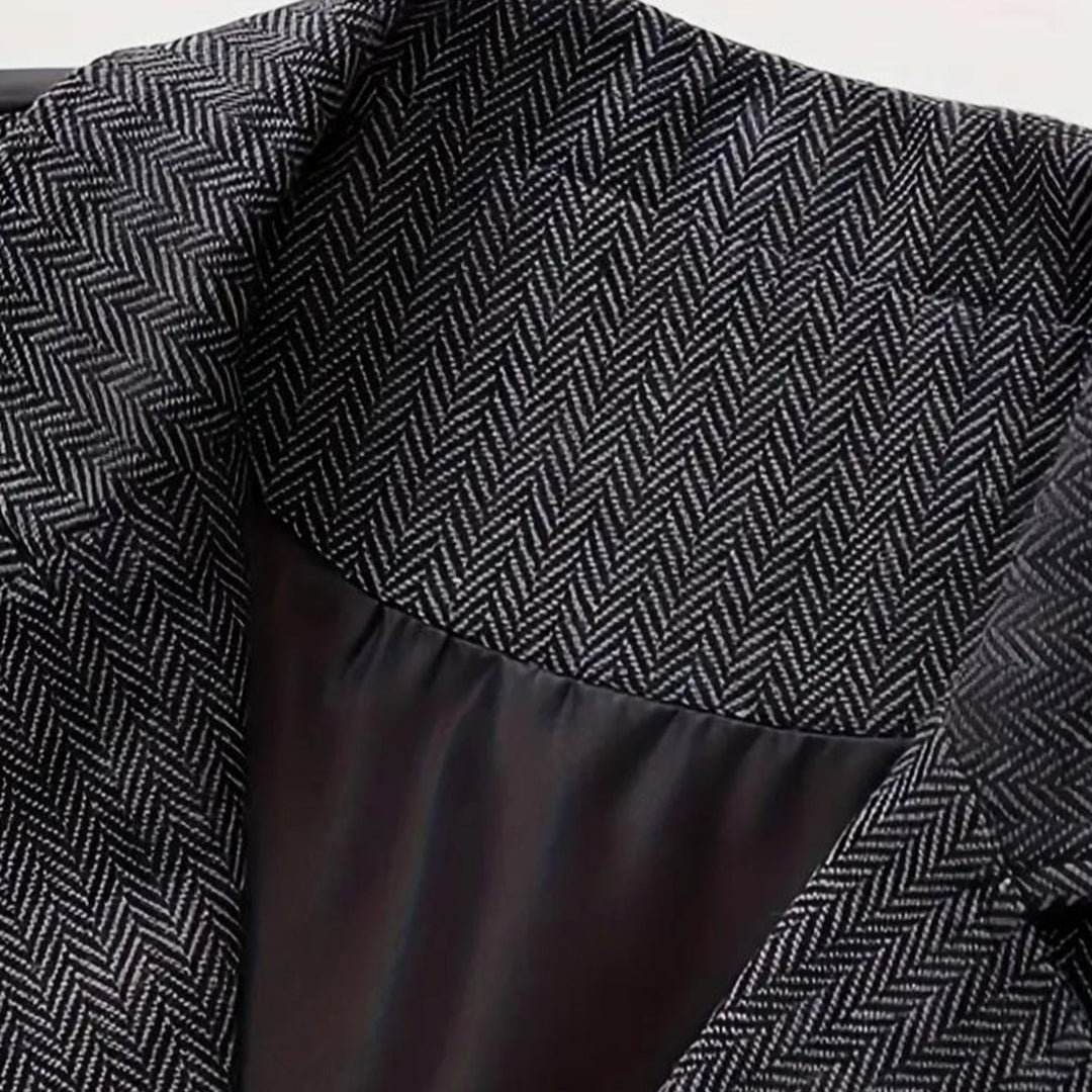 Men's Herringbone Notch-Lapel Button-Front Suit Vest