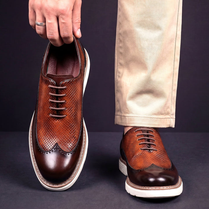 Men's Hybrid Wingtip Brogue Lace-Up Oxford Dress Shoes