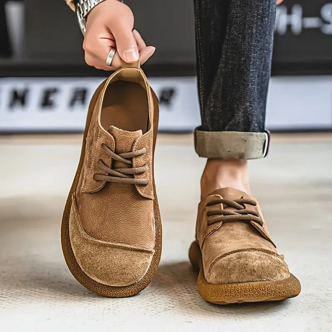 Men's Lace-Up Orthopedic Cushioned Casual Oxford Shoes - Khaki