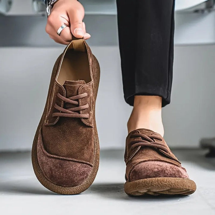 Men's Lace-Up Orthopedic Cushioned Casual Oxford Shoes - Brown