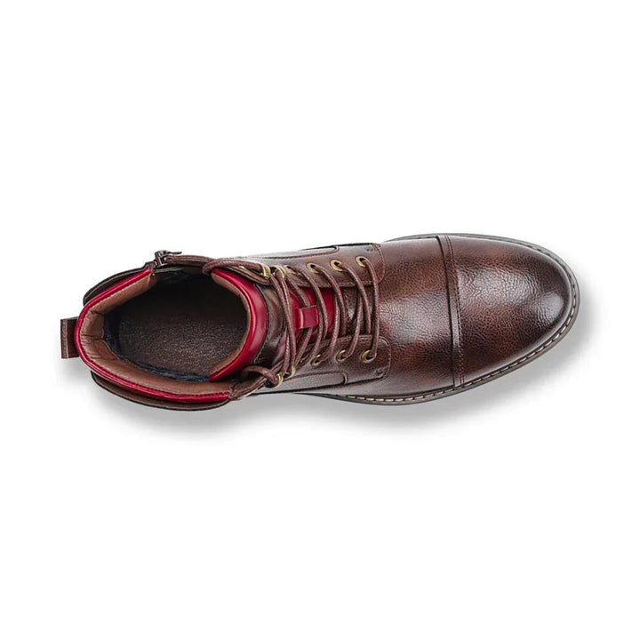 Men's Leather Cap-Toe Lace-Up Oxford Ankle Boots