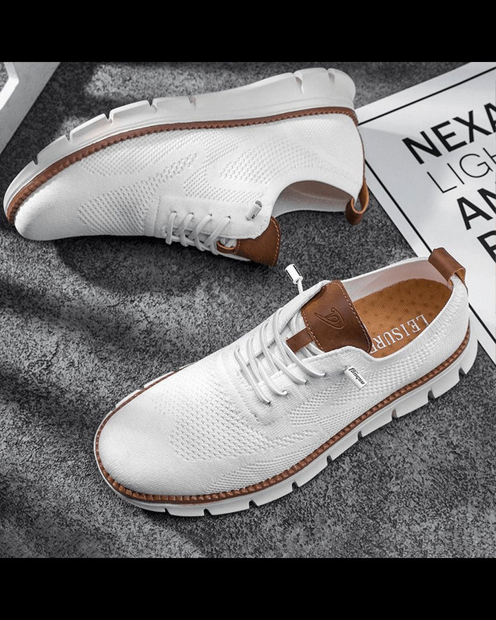 Men's Lightweight Breathable Knit Lace-Up Casual Sneakers