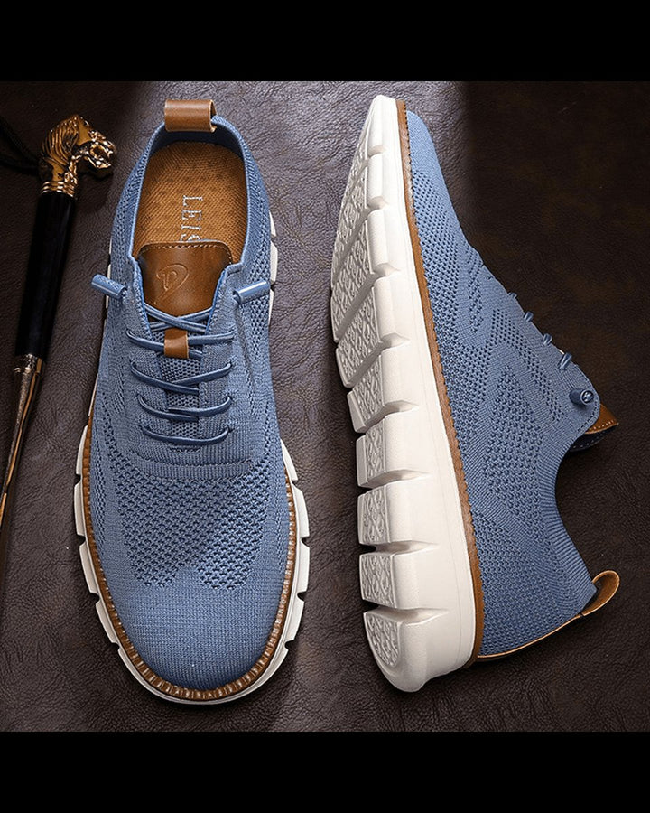 Men's Lightweight Breathable Knit Lace-Up Casual Sneakers