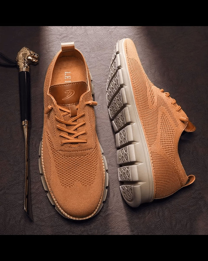 Men's Lightweight Breathable Knit Lace-Up Casual Sneakers