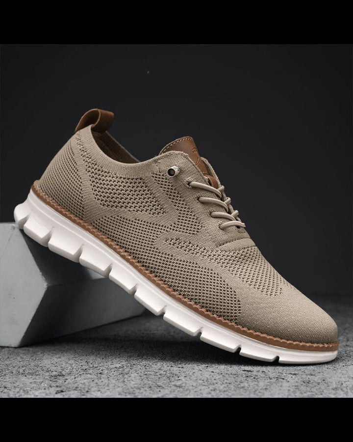 Men's Lightweight Breathable Knit Lace-Up Casual Sneakers
