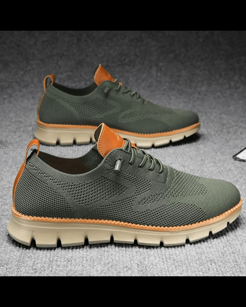 Men's Lightweight Breathable Knit Lace-Up Casual Sneakers