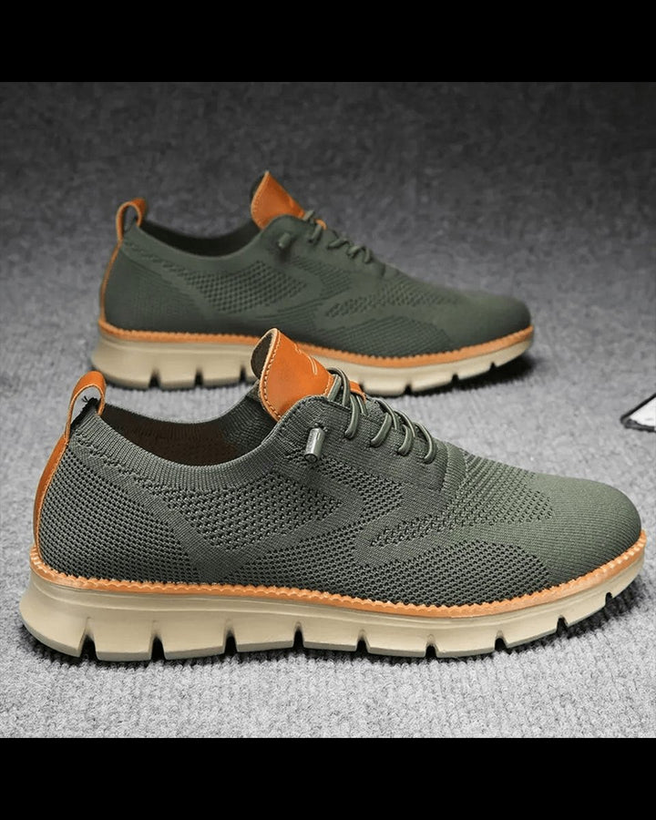 Men's Lightweight Breathable Knit Lace-Up Casual Sneakers