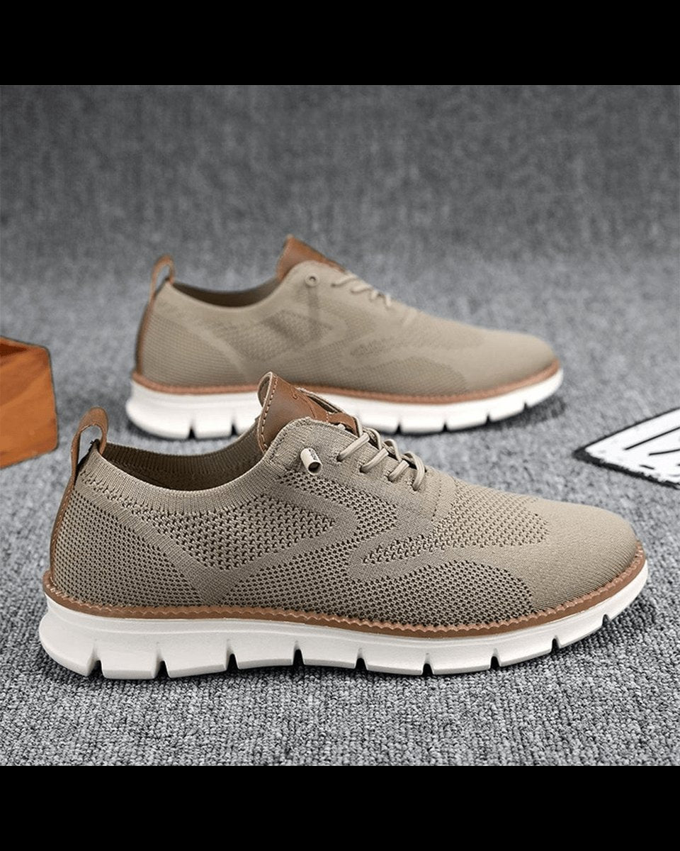 Men's Lightweight Breathable Knit Lace-Up Casual Sneakers