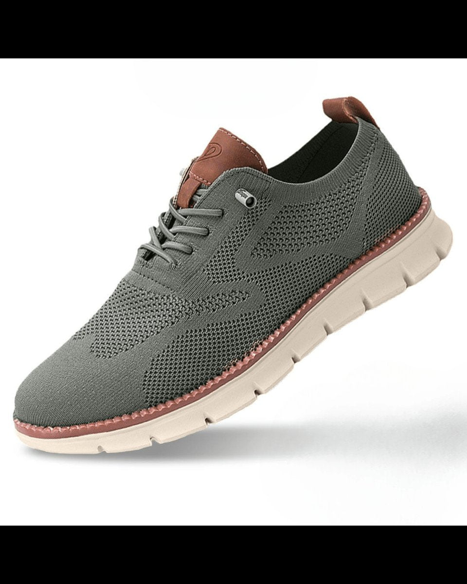Men's Lightweight Breathable Knit Lace-Up Casual Sneakers - Olive