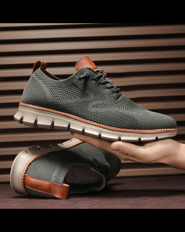 Men's Lightweight Breathable Knit Lace-Up Casual Sneakers