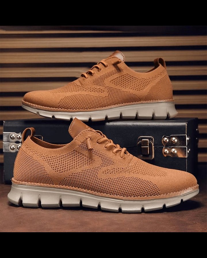 Men's Lightweight Breathable Knit Lace-Up Casual Sneakers