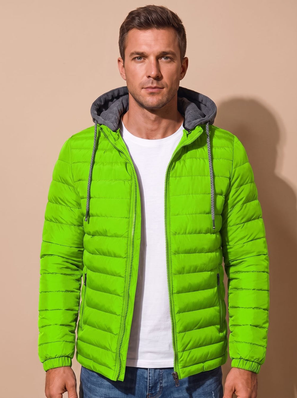 Men's Lightweight Insulated Hooded Puffer Jacket
