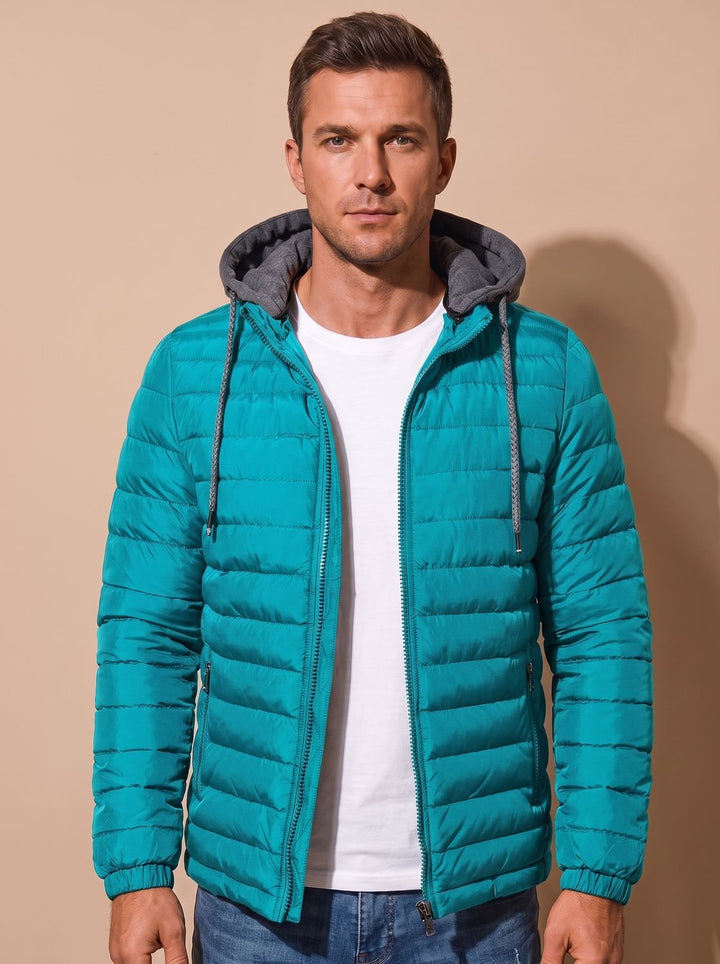 Men's Lightweight Insulated Hooded Puffer Jacket