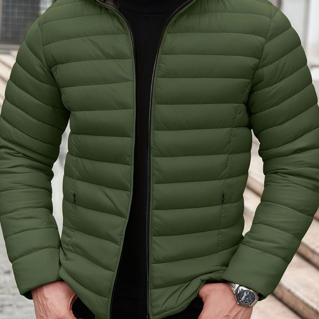 Men's Lightweight Quilted Zip-Up Puffer Jacket - Green